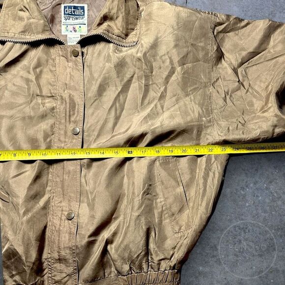 Vintage Details Sportswear Women's Snap Zippered Winbreaker Jacket Large Brown - Picture 6 of 7